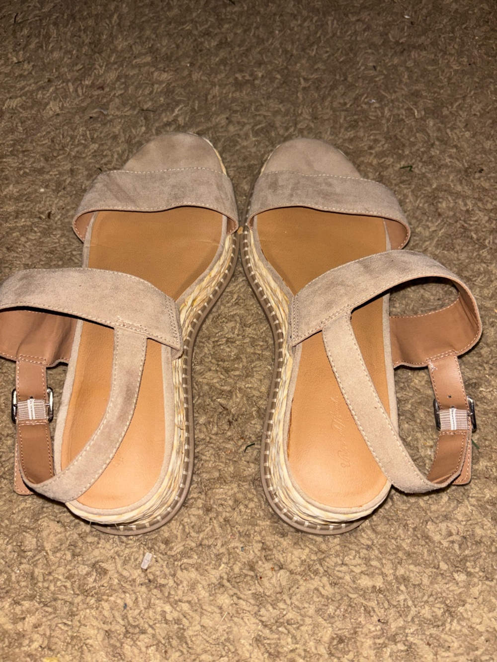 Universal Thread Beige Suede Espadrille Wedge Sandals
